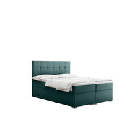 BOXBETT Mit Matratze Und Bettkasten LINDT Stoff Velvet 120x200 cm Meeresfarbe H3-Bonell - Mintgrün, Holz (120/200cm) - Kaiser Möbel