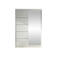 SCHWEBETÜRENSCHRANK Lino III - Weiß, Holzwerkstoff/Metall (120/200/58cm) - MIRJAN24