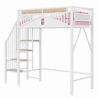 HOCHBETT 90/200 cm aus Metall mit Sicherheitsleiter Weiß - Weiß, Metall (90/200cm) - OKMYHOME