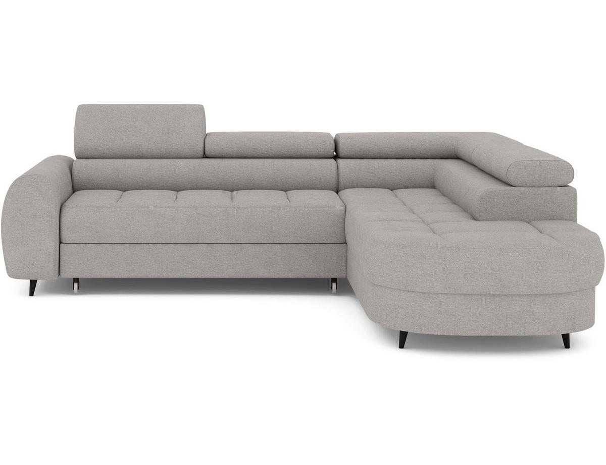 ECKSOFA Vesteria mit Schlaffunktion und Bettkasten – Modernes Design, verstellbare Kopfstützen und hoher Sitzkomfort - Grau, Kunststoff (279/72cm) - Wohnideebilder