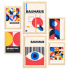 POSTER Set Mit 6 Bauhaus-Stil 3 Geometrisch Größe A3 & A4 Rahmen aus hellem Holz - Beige, Papier (29.7/1cm) - Nacnic