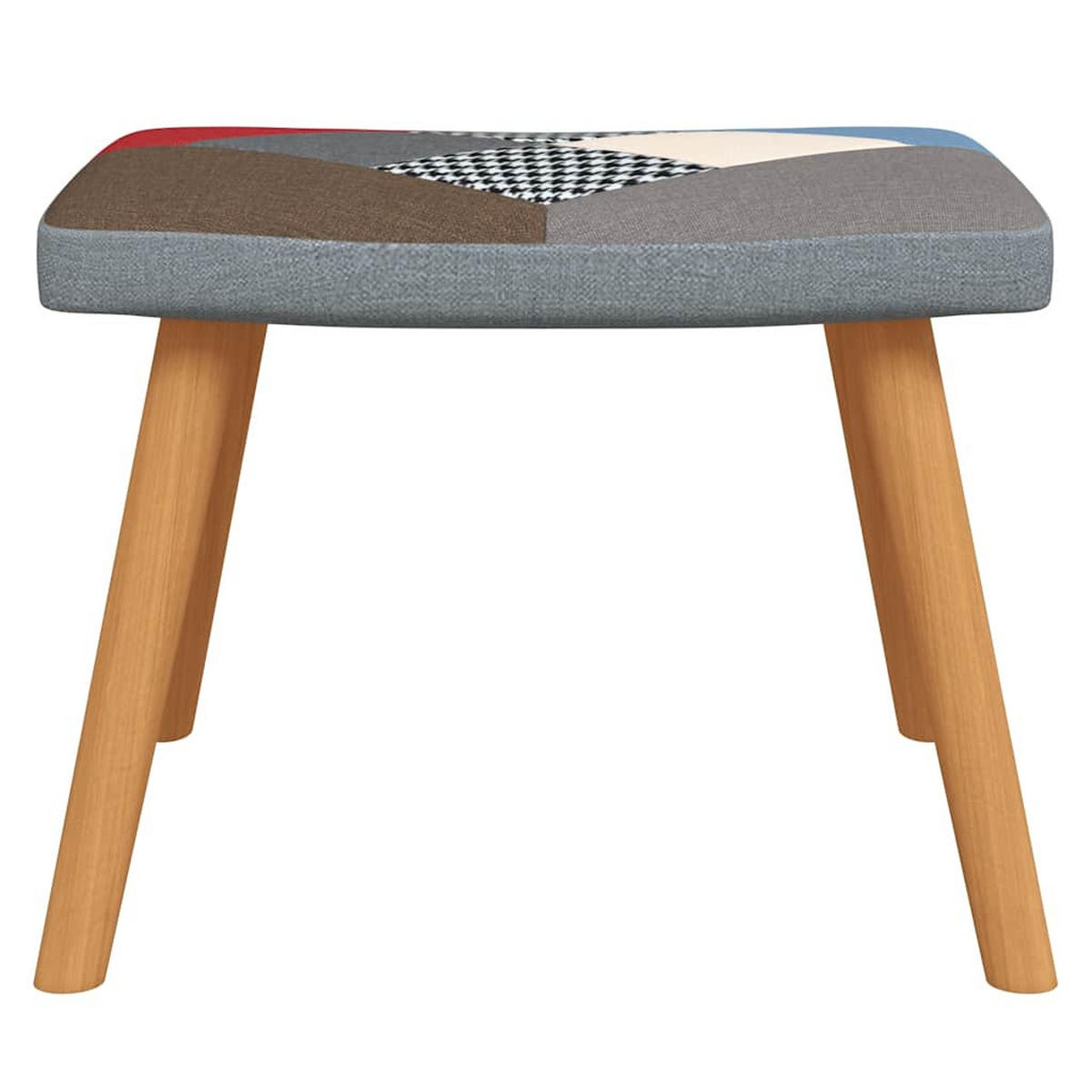 SCHAUKELSTUHL Mit Hocker Patchwork Stoff - Multicolor, Textil (78/98/61cm) - vidaXL