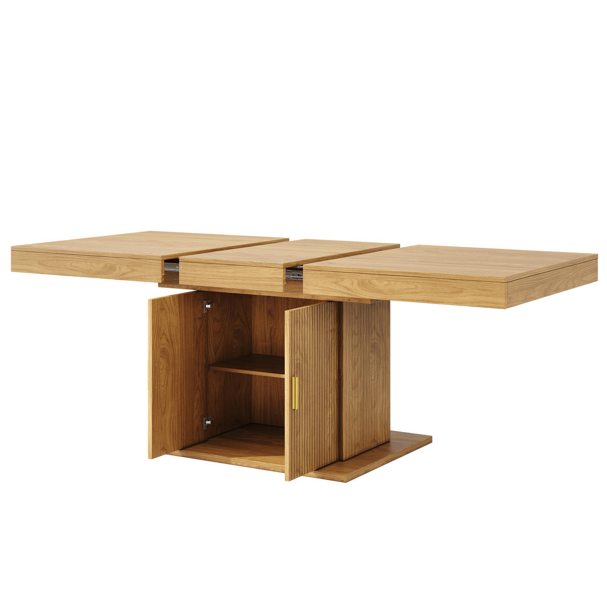 ESSTISCH ausziehbar 140-180/90/75,2 cm mit Stauraum DE-39641 Eiche hell - Naturfarben, Holzwerkstoff (90/140/75.2cm) - ComfortXL