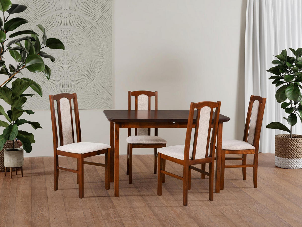 TISCH Max IV Natur Eiche, Klapptisch mit Weiß Beine - Eichefarben/Weiß, Holz/Holzwerkstoff (120/70/76cm) - Bettso