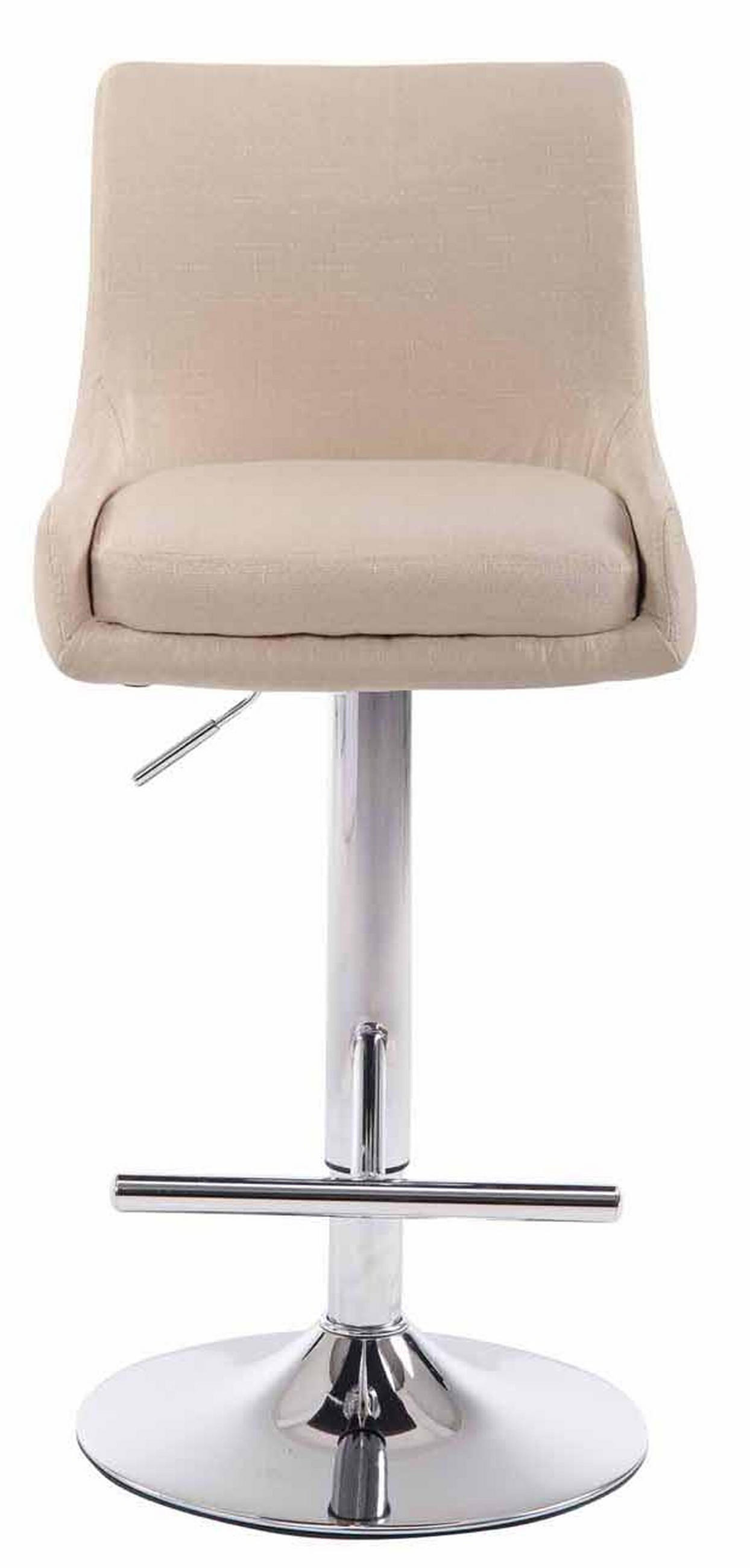 BARHOCKER Cludo, 2er Set, Gestell Metall in Chromoptik, Stoff Creme - Chromfarben/Creme, Textil/Metall (43/100/50cm) - TPFLiving