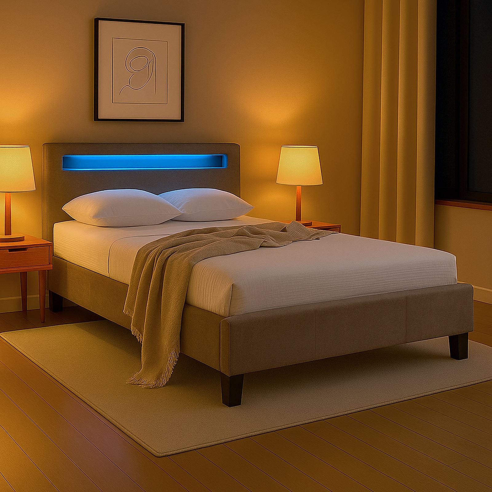 POLSTERBETT LASHIO 120X200 CM - Greige, Textil (120/200cm) - IDIMEX