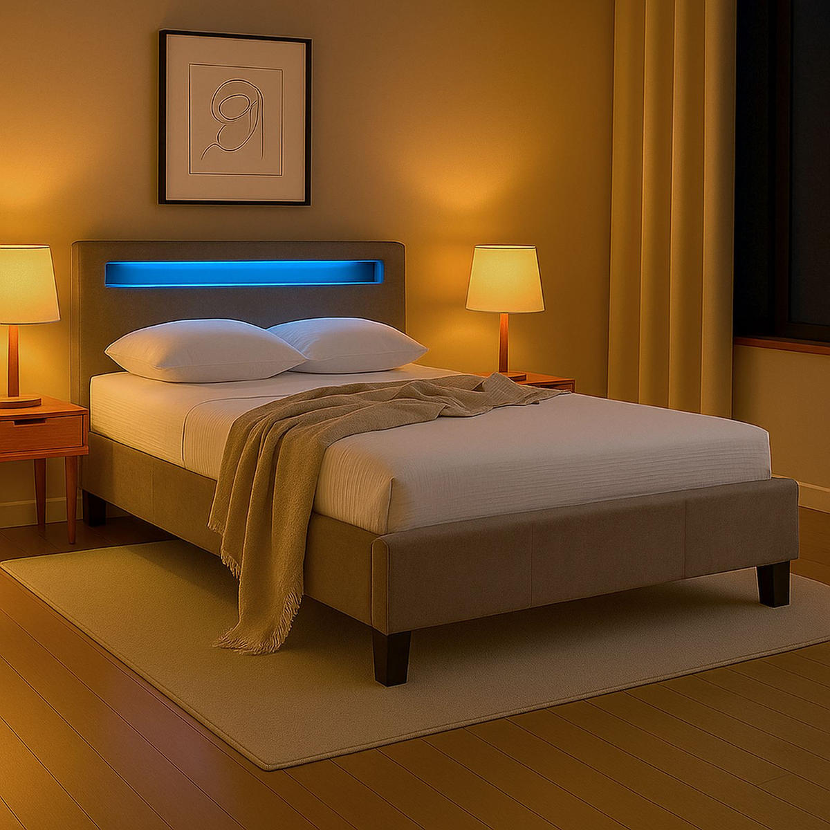 POLSTERBETT LASHIO 120x200 cm greige - Greige, Textil (120/200cm) - IDIMEX