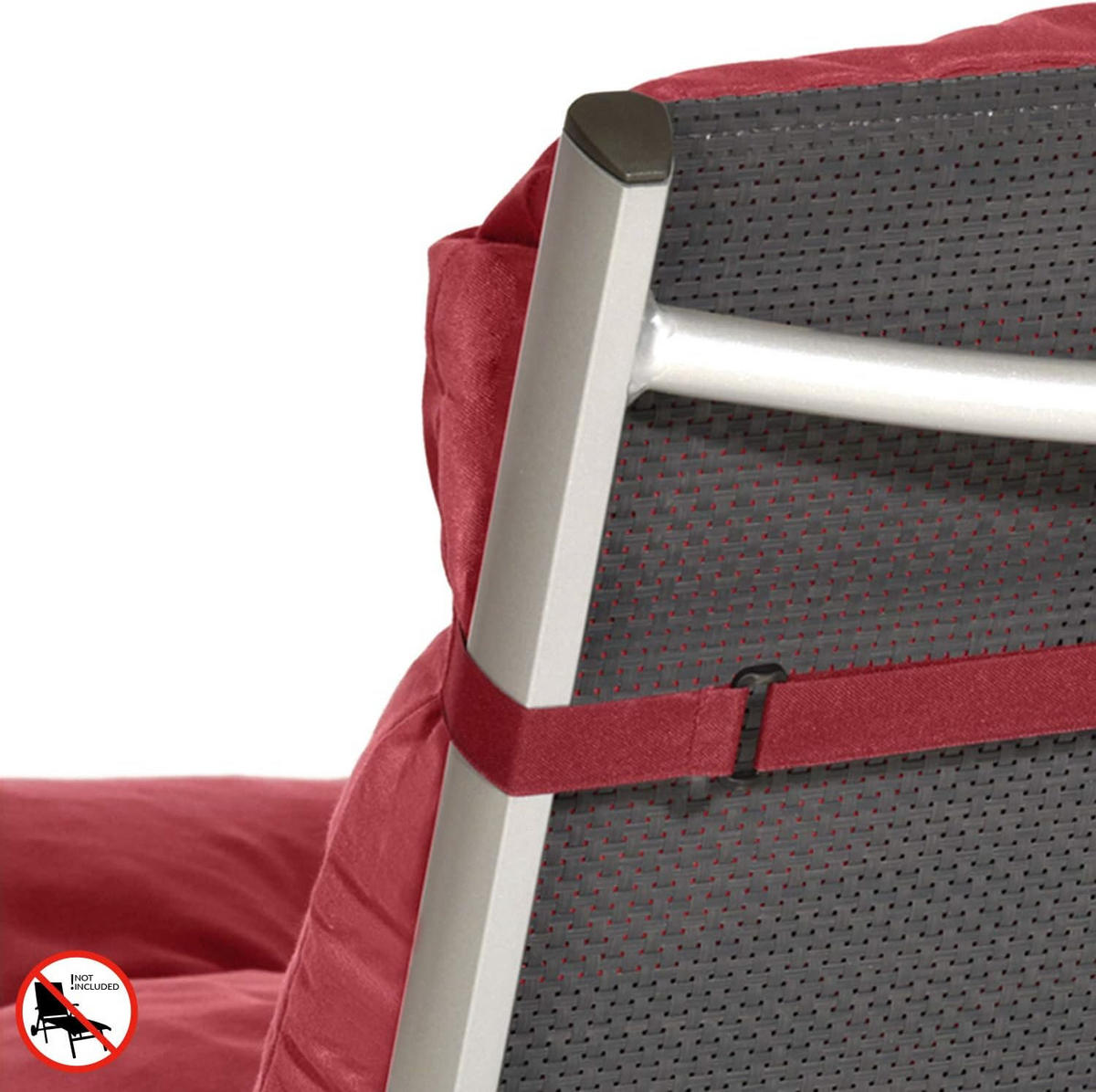 ROLLLIEGENAUFLAGE Flair RL 190x60x8cm Rot (2tlg) - Rot, Textil (60/16/190cm) - Beautissu 