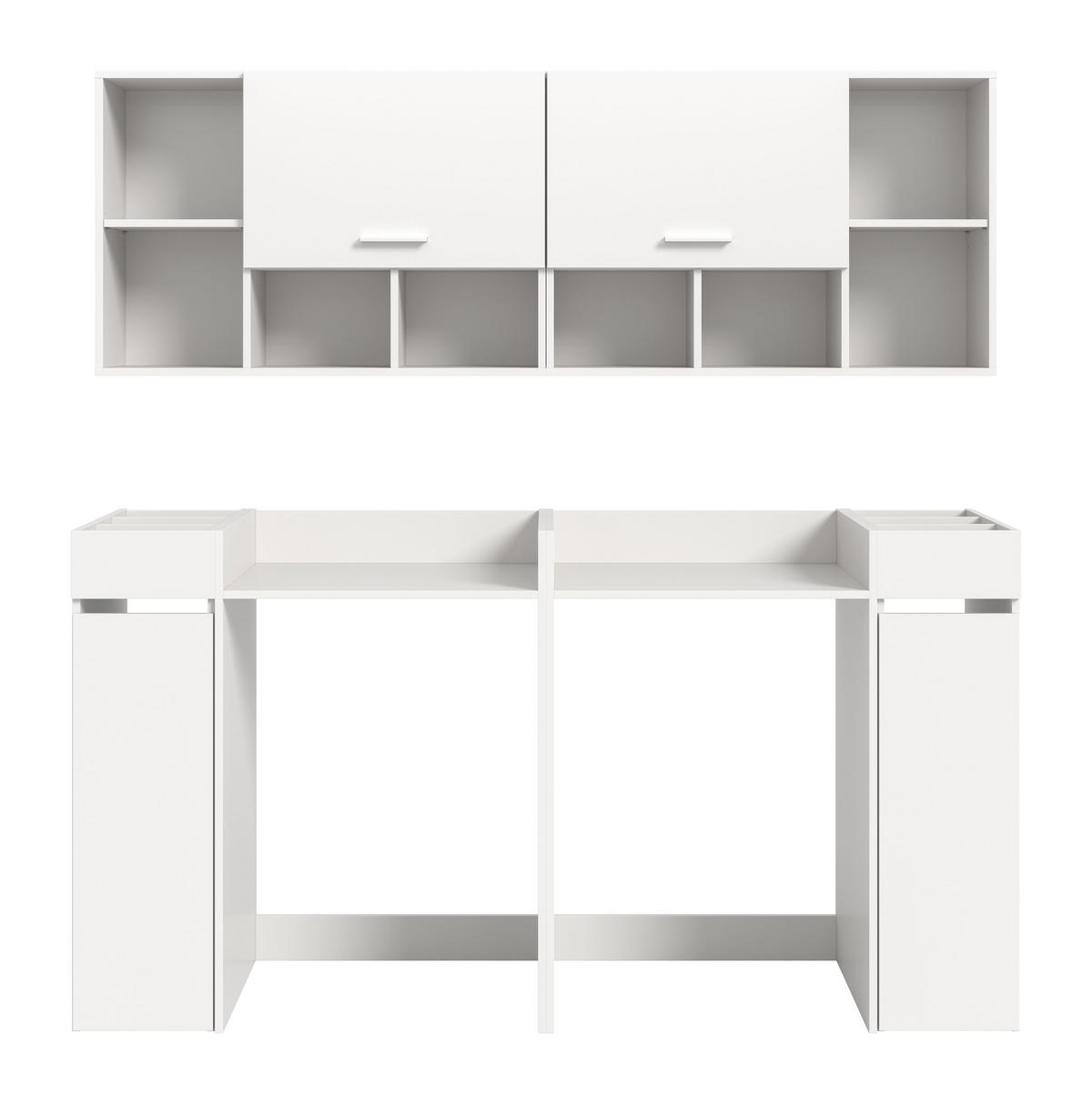 WASCHMASCHINENUMBAU 4tlg. Set Mixx Bad in weiß Nachbildung - modernes Design - B/H/T: 190x195x60 cm - Weiß, Holzwerkstoff (190/195/60cm) - Homes & Jones