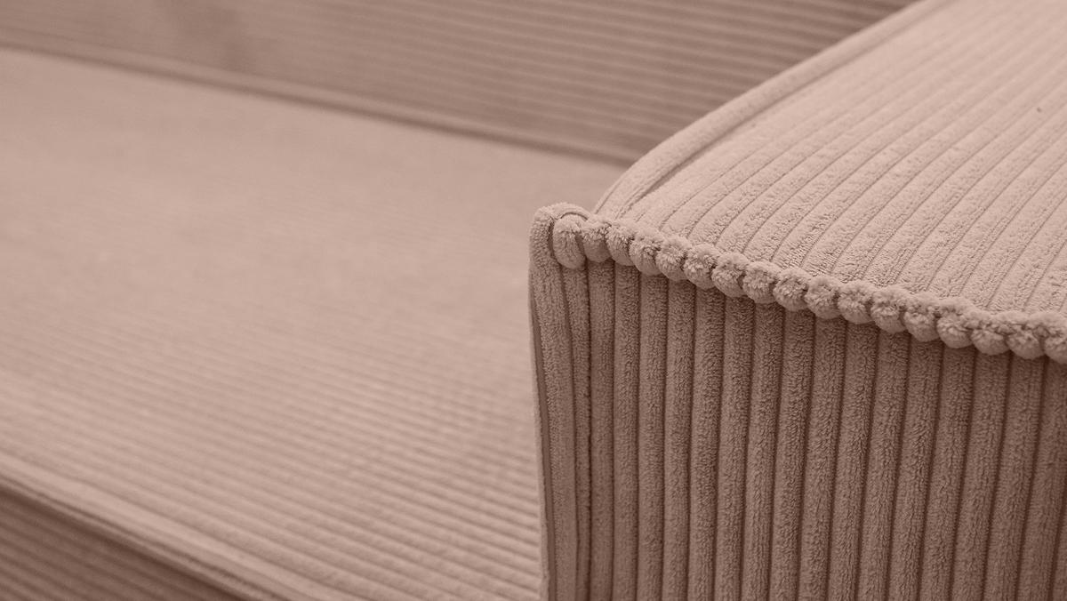WOHNLANDSCHAFT Lovere U Rosa 314/217/90 cm – mit Schlaffunktion und Bettkasten - Hellrosa/Silberfarben, Textil/Metall (314/90/217cm) - AX Living