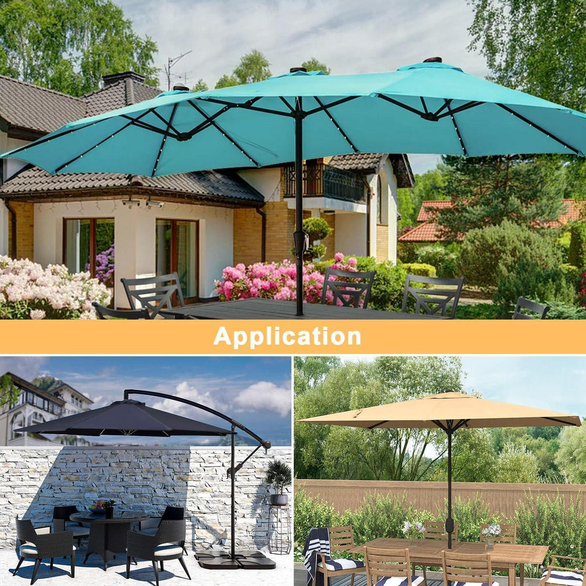 SONNENSCHIRM Schutzhülle 220 x 50/50/50 cm wetterfest - Schwarz, Textil (50/220/50cm)