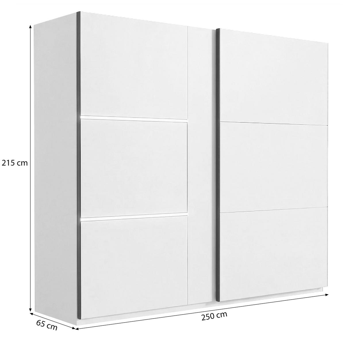 SKŘÍŇ S POSUVNÝMI DVEŘMI Travis s posuvnými dveřmi, 2 dveře a LED osvětlení, 250 cm, kašmír - kašmírová, kompozitní dřevo (250/215/65cm) - Beautysofa