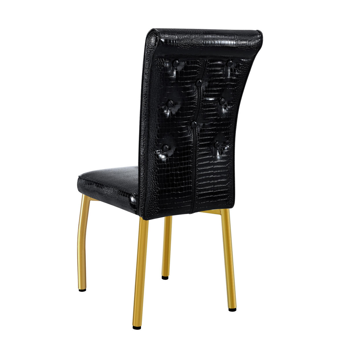 ESSZIMMERSTUHL 2er-Set PVC Schwarz Gold - Goldfarben, Metall (42/101/61.8cm) - Meubliv