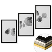 WANDBILDER 3er-Set - 40x60 cm Schwarzer Rahmen - Abstrakte Kunst, Farbspritzer - Schwarz, Kunststoff (40/60cm) - ArtPrintCave