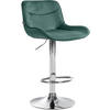 BARHOCKER Samt grün - Chromfarben/Grün, Textil/Metall (49/85/51cm) - CLP