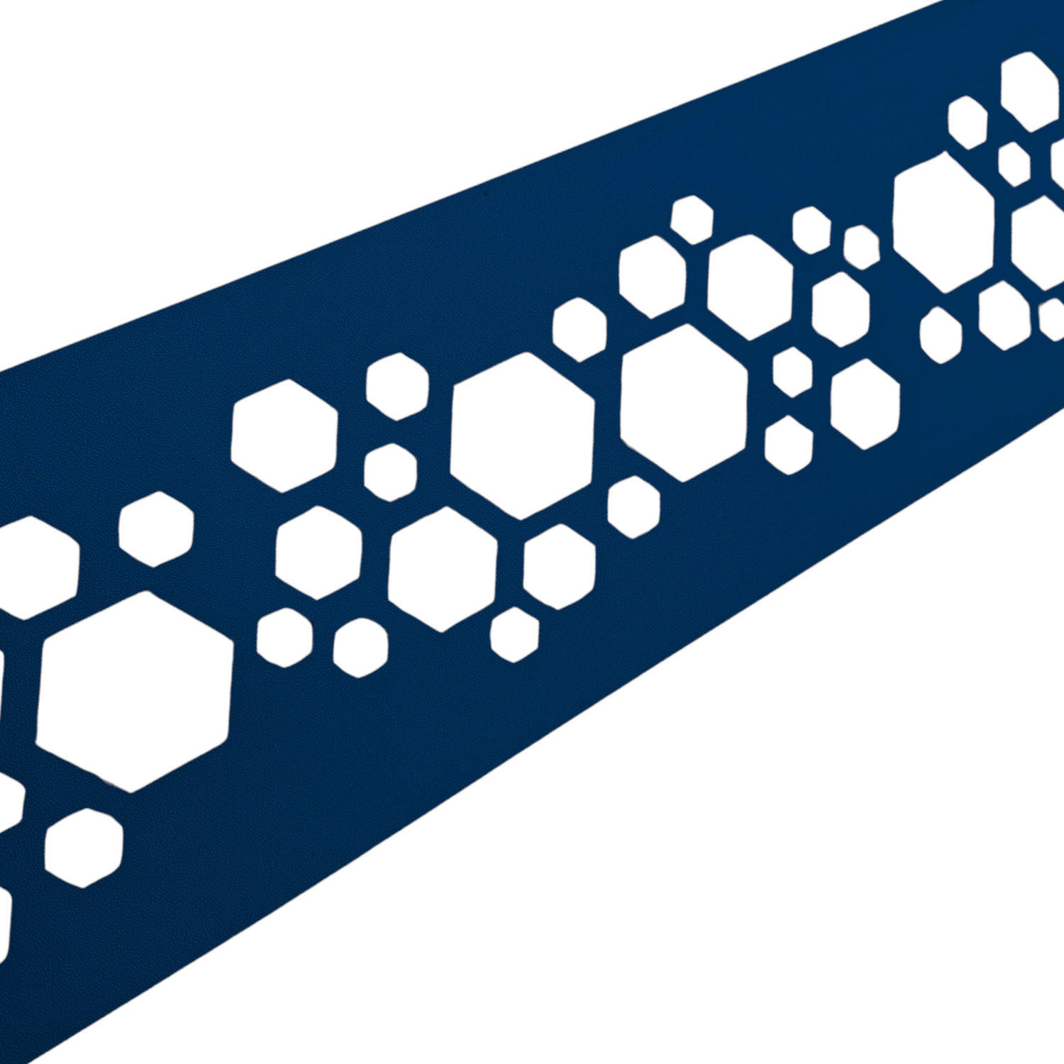 SICHTSCHUTZSTREIFEN PREMIUM Dekor Hexagon Einzelstreifen Enzianblau 2,55m - Blau, Kunststoff (255/19cm) - ZAUN|ZU