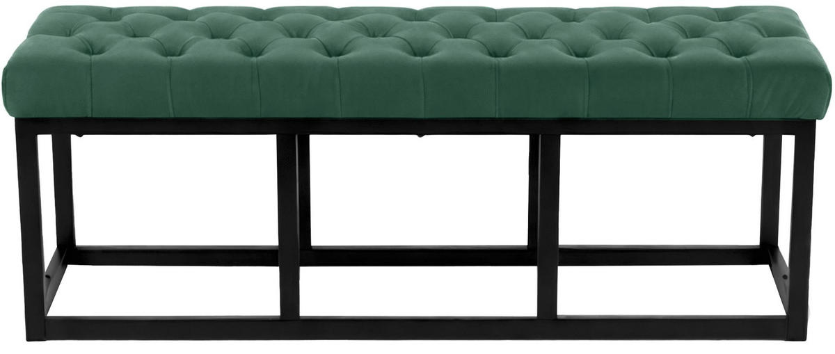 SITZBANK 120/37 cm Samt Grün - Schwarz/Grün, Textil/Metall (120/42/37cm) - CLP