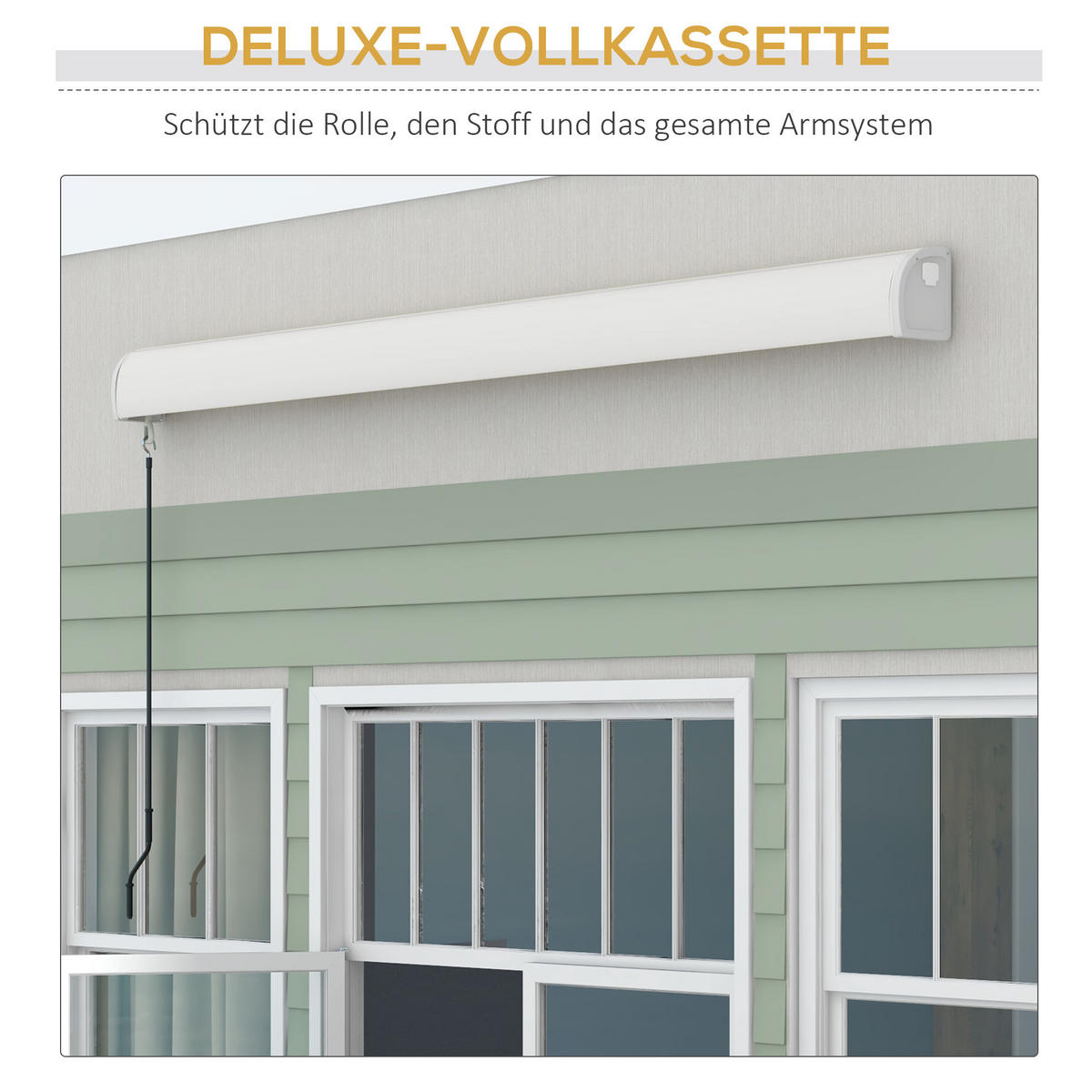 GELENKARMMARKISE Alu Hellgrau - Hellgrau, Kunststoff/Metall (250/150/295cm) - Outsunny