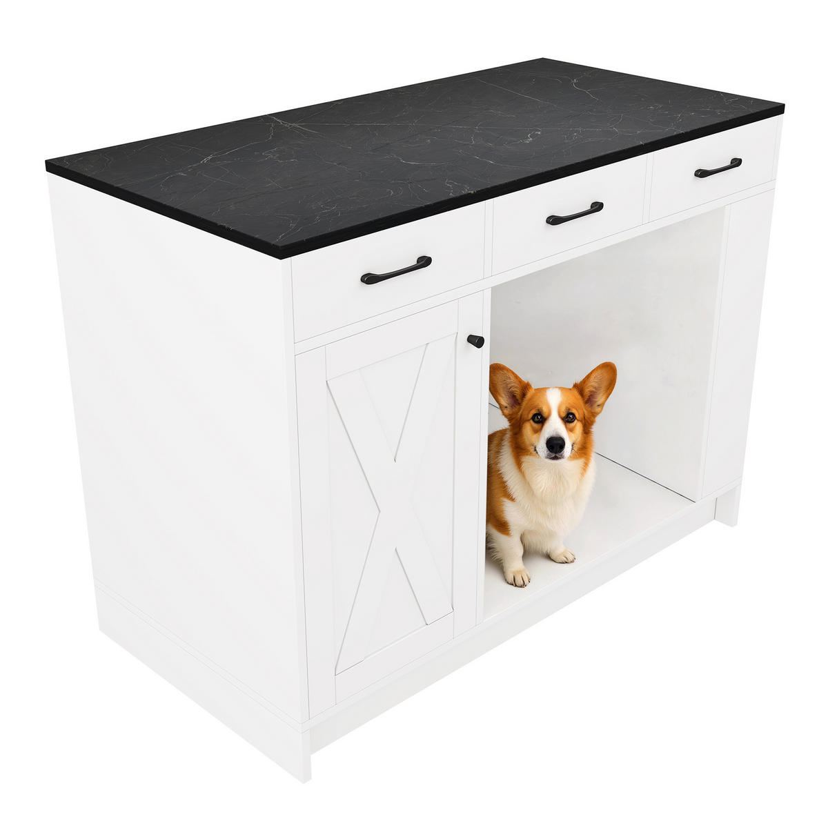 SERVIERWAGEN mit 3 Schubladen 120 x 60 x 90 cm Weiß - Beige, Holz (60/90/120cm) - Beauniv