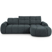 ECKSOFA Sorel Mini mit Automatisch verstellbarer Sitztiefe und Kopfstützen, rechts, Dunkielgrau - Dunkelgrau, Textil (275/190cm) - Beautysofa