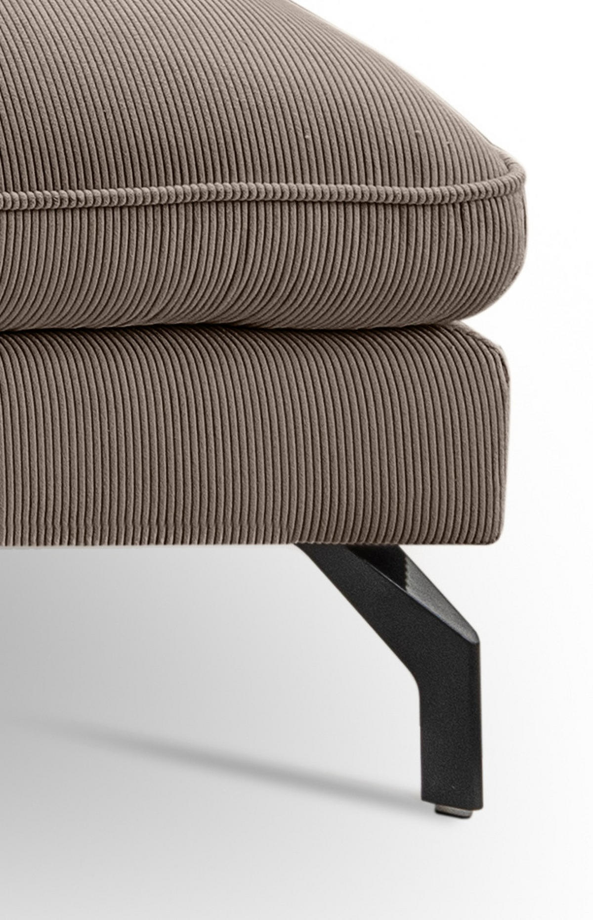 SOFA braun Cord-Stoff 202 x 361 cm, Wohnlandschaft U-Form - Schwarz/Braun, Holz/Textil (361/87/202cm) - Inn.Furn