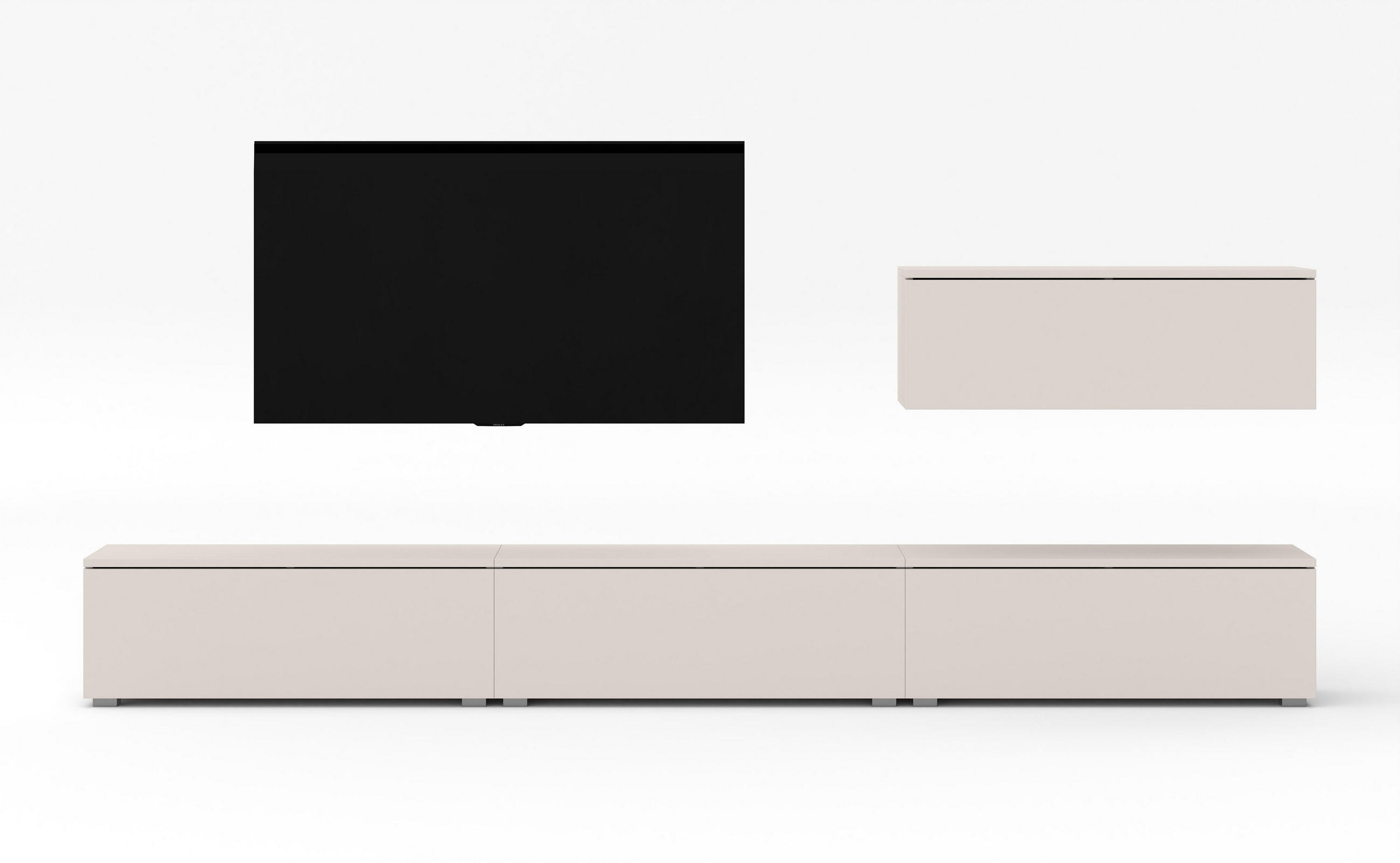 WOHNWAND Loriano IV Beige Kaschmir 300/70,5/32 cm – Hängend und Stehend - Beige, Holzwerkstoff/Kunststoff (300/70.5/32cm) - AX Living