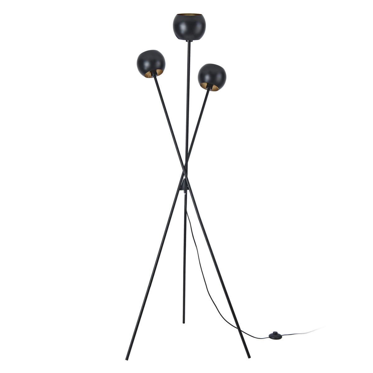 STEHLEUCHTE Nykvarn - Schwarz, Metall (58/58/161cm) - lux.pro