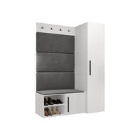 GARDEROBEN-SET Medi II - Schwarz/Weiß, Holzwerkstoff/Kunststoff (40/191/50cm) - MIRJAN24