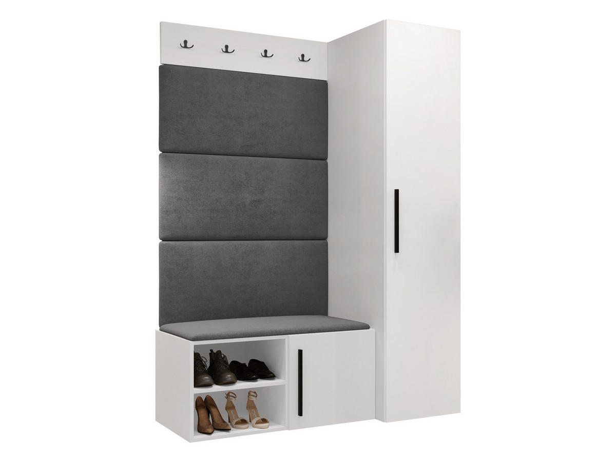 GARDEROBEN-SET Medi II - Schwarz/Weiß, Holzwerkstoff/Kunststoff (40/191/50cm) - MIRJAN24