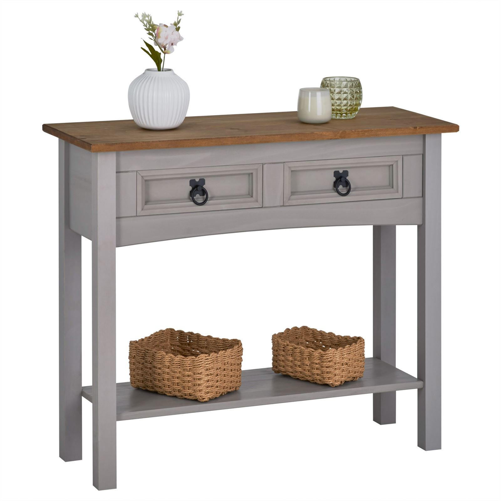 KONSOLENTISCH RAMON - Naturfarben/Grau, Holz (32/87/73cm) - CARO-Möbel
