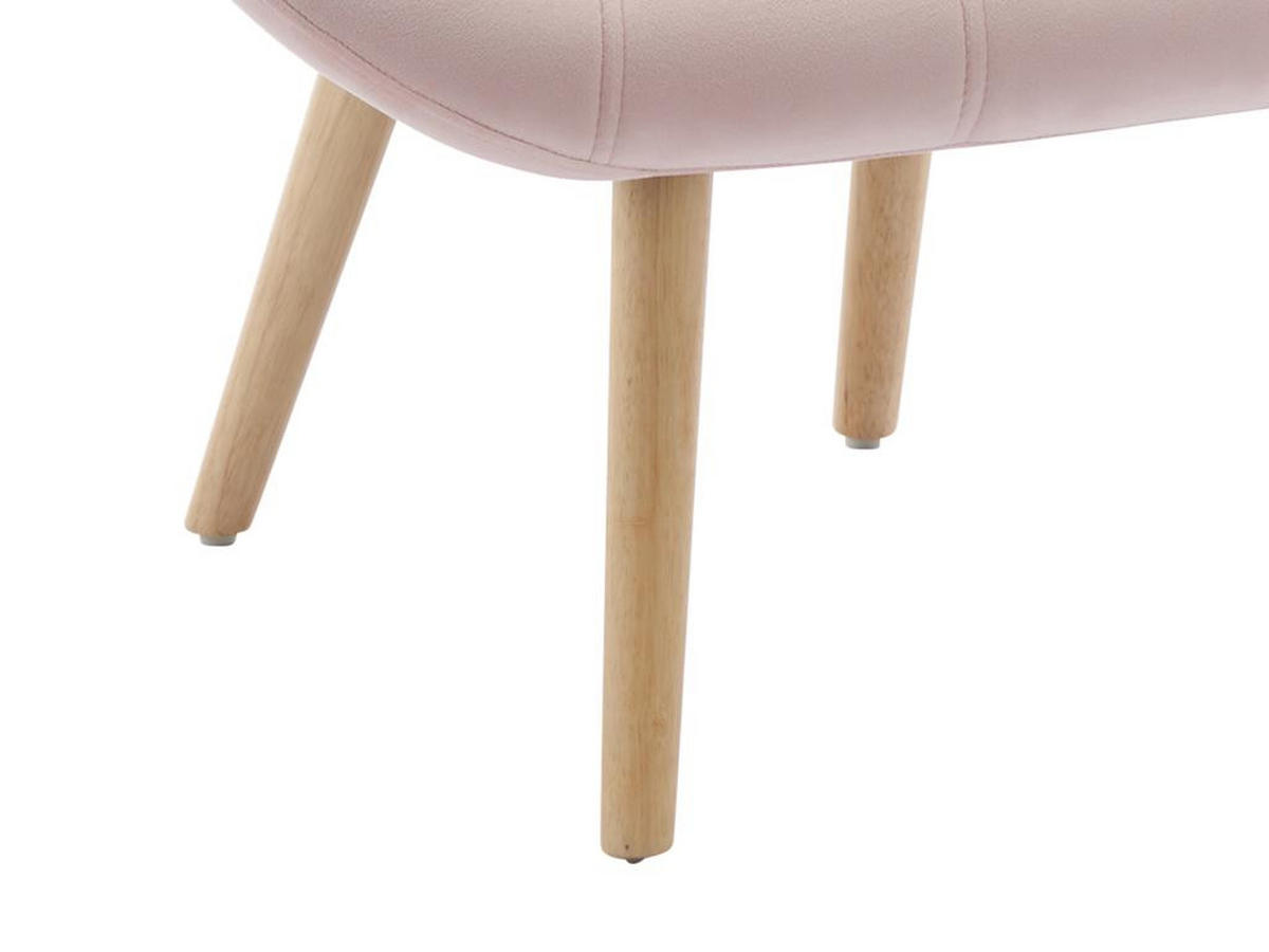 SESSEL - Samt - Rosa - LUOSTO - Pink, Textil (79/83/87cm) - Vente-Unique