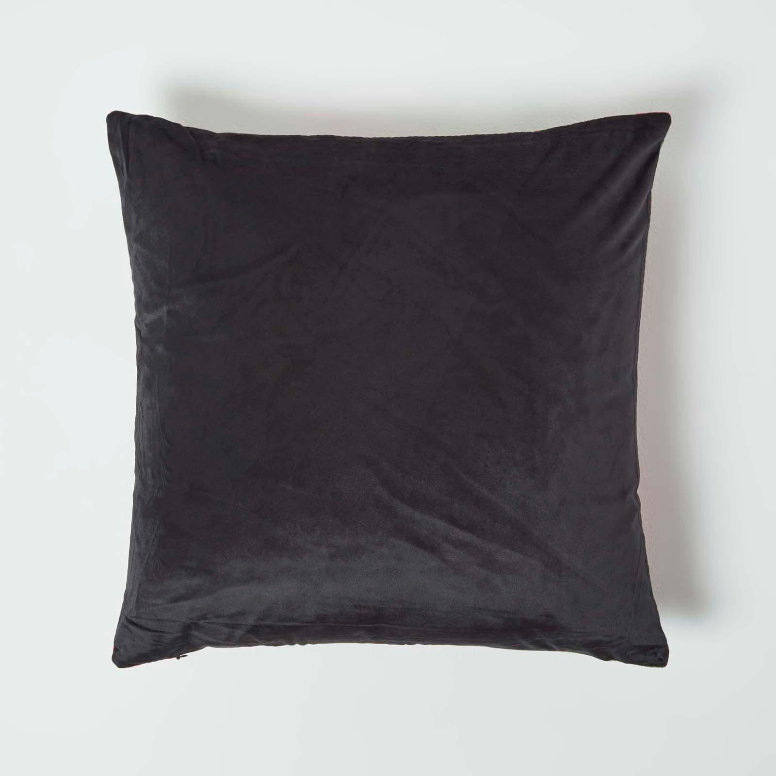 KISSENHÜLLE Tropical – Samt pink 46/46 cm - Pink, Textil (46/46cm) - Homescapes