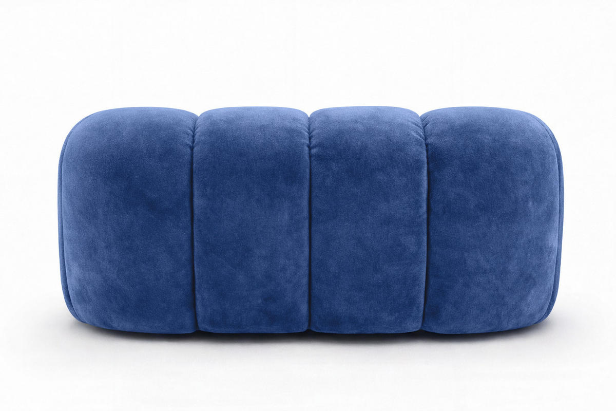 SESSEL modular, Veloursstoff Bluvel, Tintenblau, CROISSANT - Blau, Holz (168/72/115cm) - Kaiser Möbel