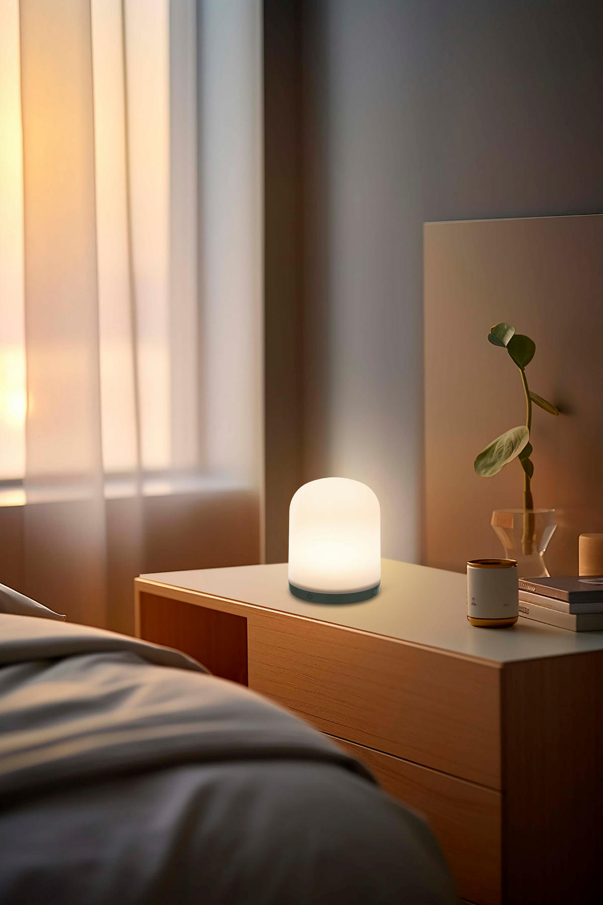 LED-LEUCHTE Dimmbar warmweiß batteriebetrieben mit Schlaufe IP44 3000K 80lm olivegrün - Grün, Kunststoff (13/13/21cm) - Northpoint