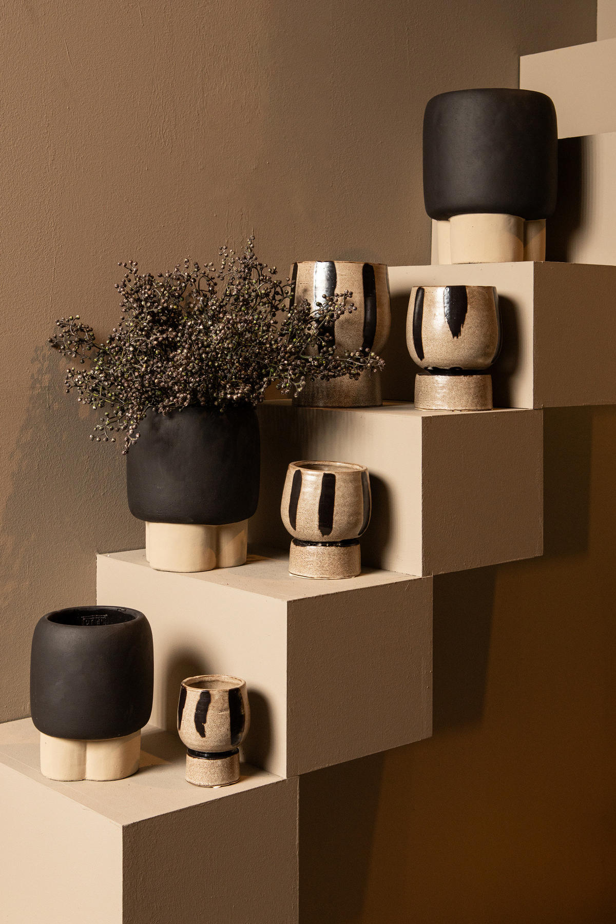 TOPF Neasa Braun 20/20/25cm - Braun, Stein (25cm) - PTMD Collection