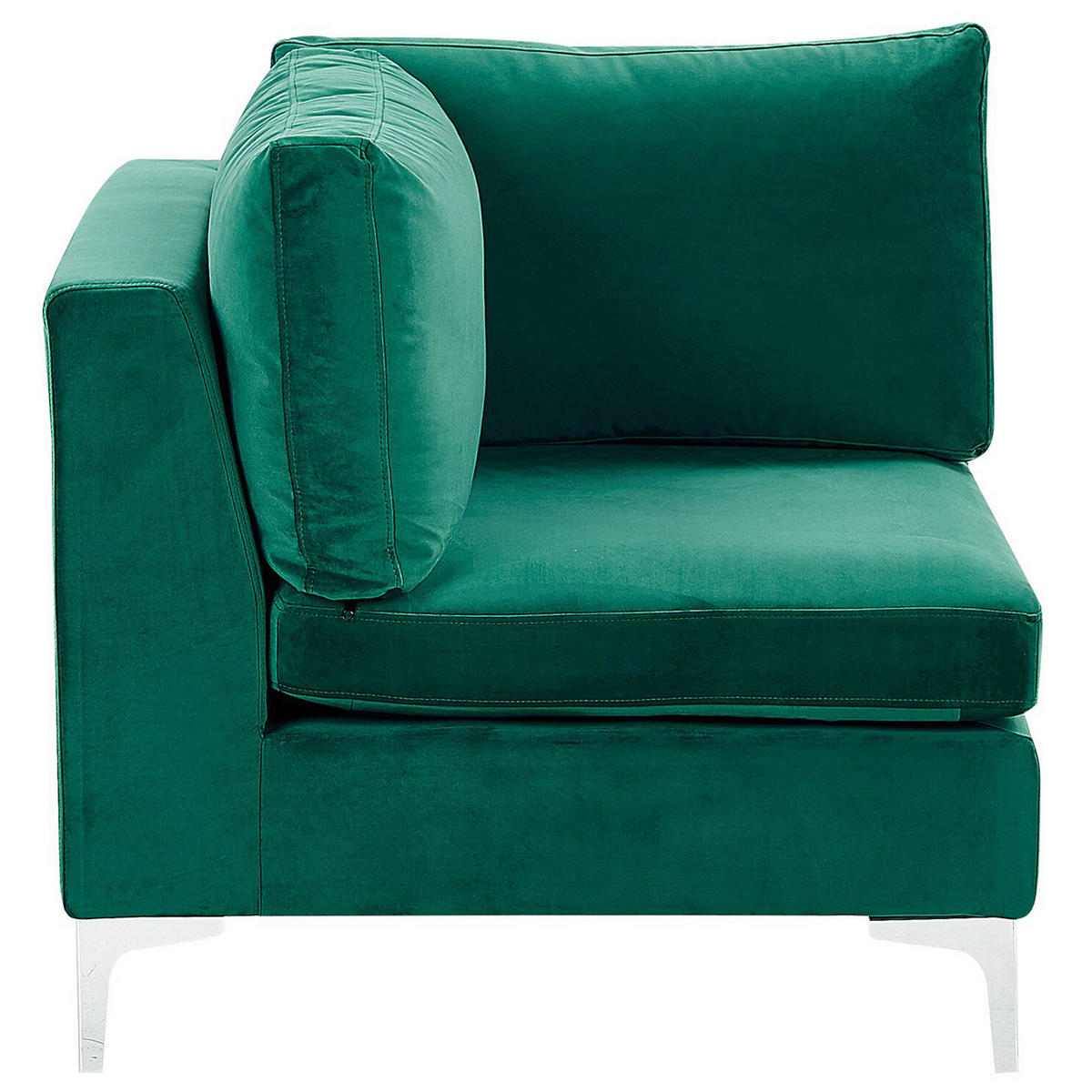 3-SITZER-MODULSOFA Samtstoff grün mit Metallbeinen Evja - Grün, Textil (235/84/85cm) - Beliani