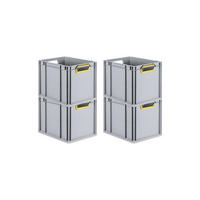 EUROBOX 4x Nextgen Color 32x30x40cm 30 Liter Griffe Gelb Offen - Gelb, Kunststoff (30/32/40cm) - PROREGAL