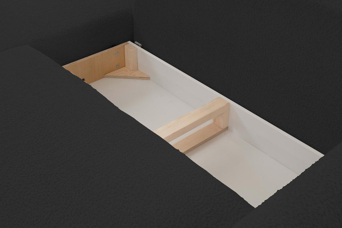 ECKSOFA ADEL mit Schlaffunktion und Bettkasten, L-förm, Metallbeine, verstellbar lose Rückenkissen, freistehend, RECHTS, 257x171x90 cm, Black - Schwarz, Holz/Textil (257/171cm) - DomoHome