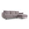 ECKSOFA mit Schlaffunktion Samt Stoff Violett - Lila/Flieder, Textil/Metall (242/162cm) - Makamii