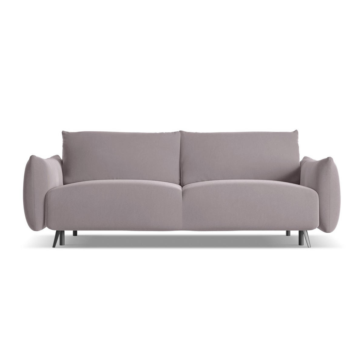 3-SITZER SOFA mit Schlaffunktion Samt Stoff Violett - Lila/Flieder, Textil/Metall (230/86/105cm) - LaMiaSofa