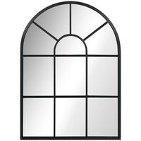 WANDSPIEGEL, Fensterspiegel, Dekorativ Spiegel mit Metallrahmen, Hängespiegel, Schwarz - Schwarz, Metall (2/50/70cm) - HOMCOM