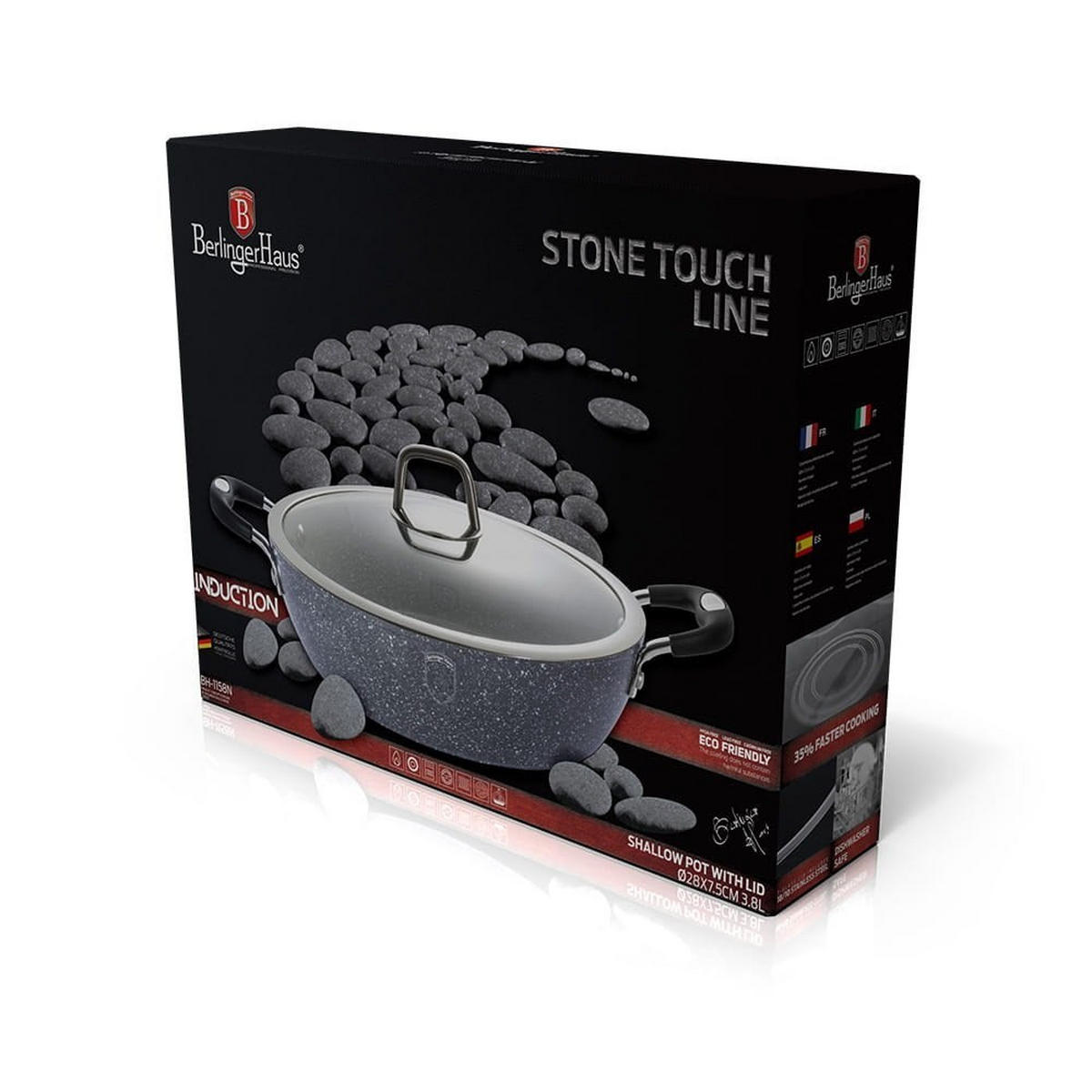 TOPF Grau 28/28/7.5 cm BH1158 - Grau, Metall (28cm) - Berlinger Haus