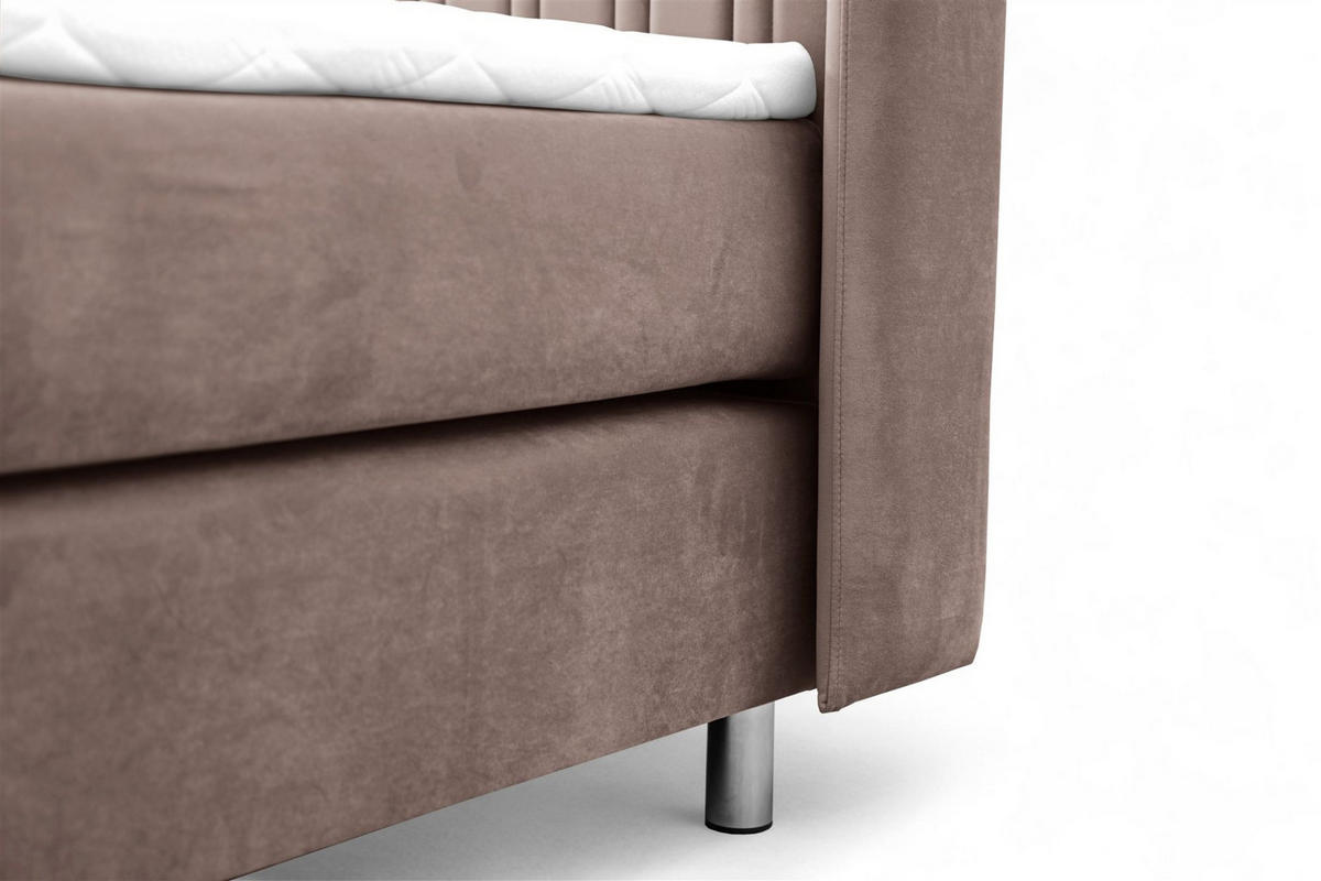 BOXSPRINGBETT Agnus - Dunkelbraun, Holzwerkstoff/Textil (120/200cm) - Fun Möbel