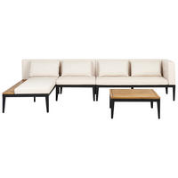LOUNGE-SET 4-Sitzer Beige Bracciano - Hellbraun/Beige, Holz - Beliani
