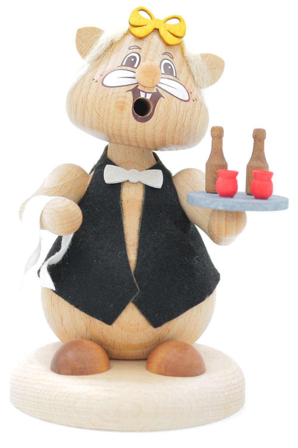 RAUCHFIGUR Hamster Kellnerin 13 cm - Multicolor, Holz (8/13/0.1cm)