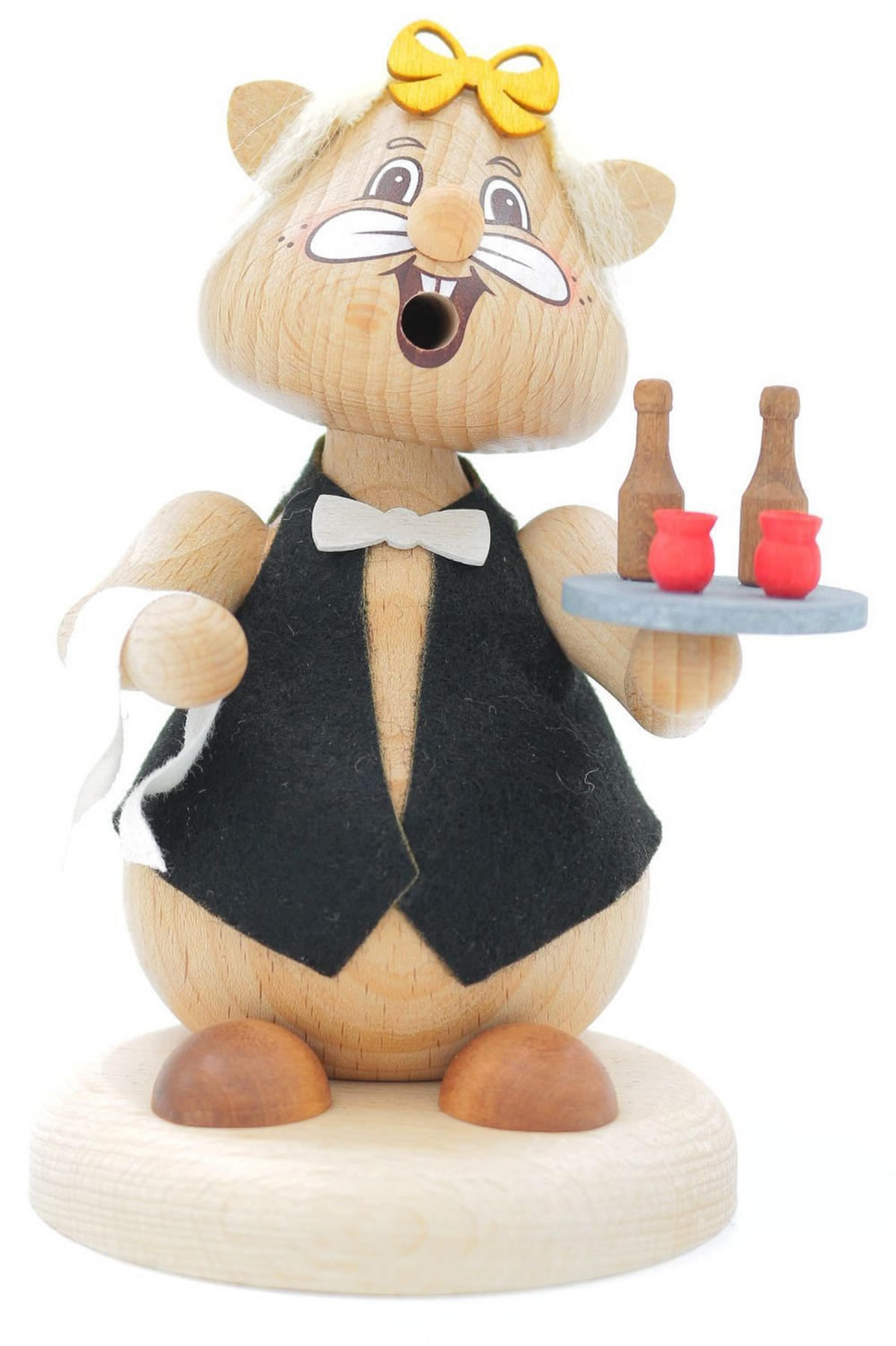 RAUCHFIGUR Hamster Kellnerin 13 cm - Multicolor, Holz (8/13/0.1cm)