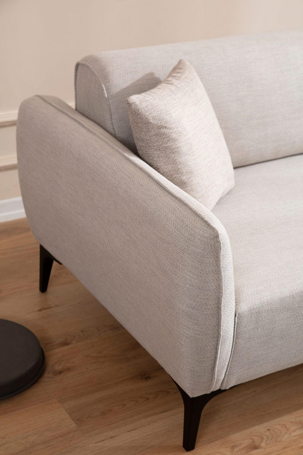 ECKSOFA mit verstellbarer Rückenlehne - Beige/Schwarz, Holz/Kunststoff (140/270cm) - myHomelando