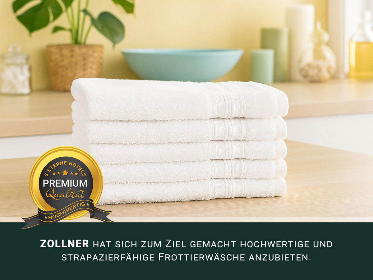 GÄSTETÜCHER, 10er-Set, 30x50 cm, 100% Baumwolle - Weiß, Textil (30/50cm) - Zollner