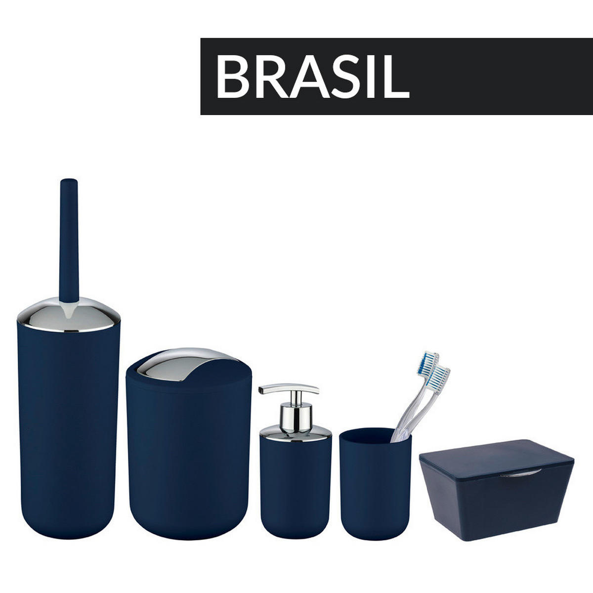 MÜLLKORB marine - Brasil 6,5 l 20/20/31 cm - Dunkelblau, Kunststoff (20/31/20cm) - Wenko