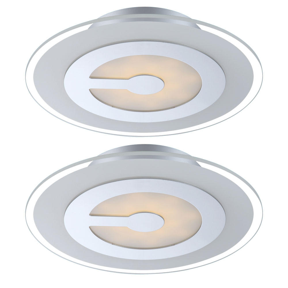 LED DECKENLEUCHTE ZOU Weiß Glas satiniert - Weiß, Glas (30/30/6.2cm) - Globo Lighting